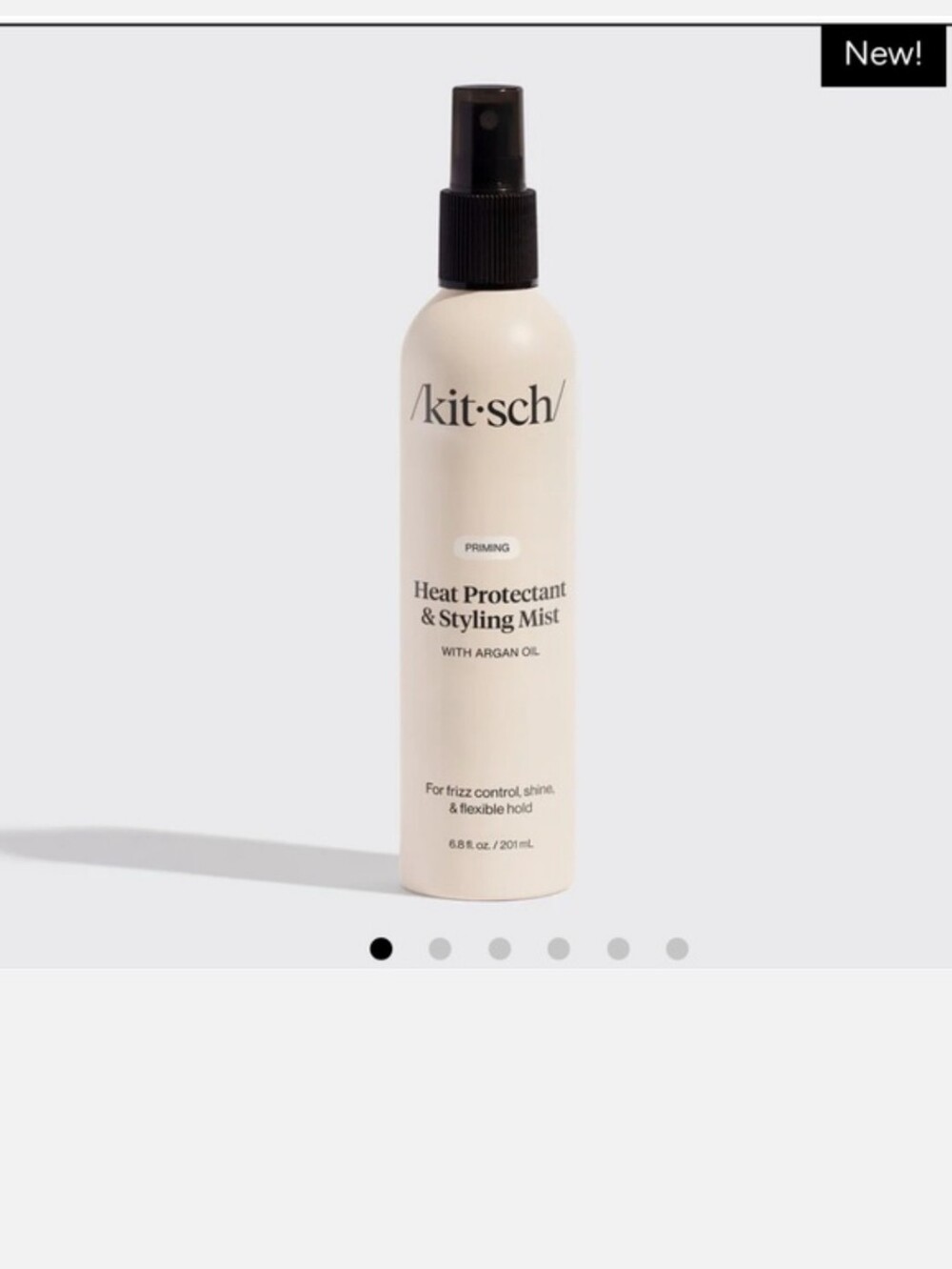 Kitsch Heat Protectant & Styling Mist in Cream with Black Spray Cap